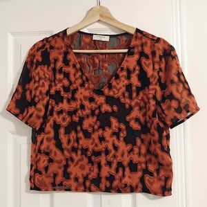 Baton Floral Mesh Top